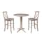 International Concepts Round 36 in Rd Extension Dining Table 40.9 inH, 2 X-Back Bar Ht Stools, Gray Taupe, 36 in W, 48 in L K09-36RXT-27B-S6133-2 - alternate 1